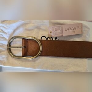Brave Brown Belt with Gold Buckle